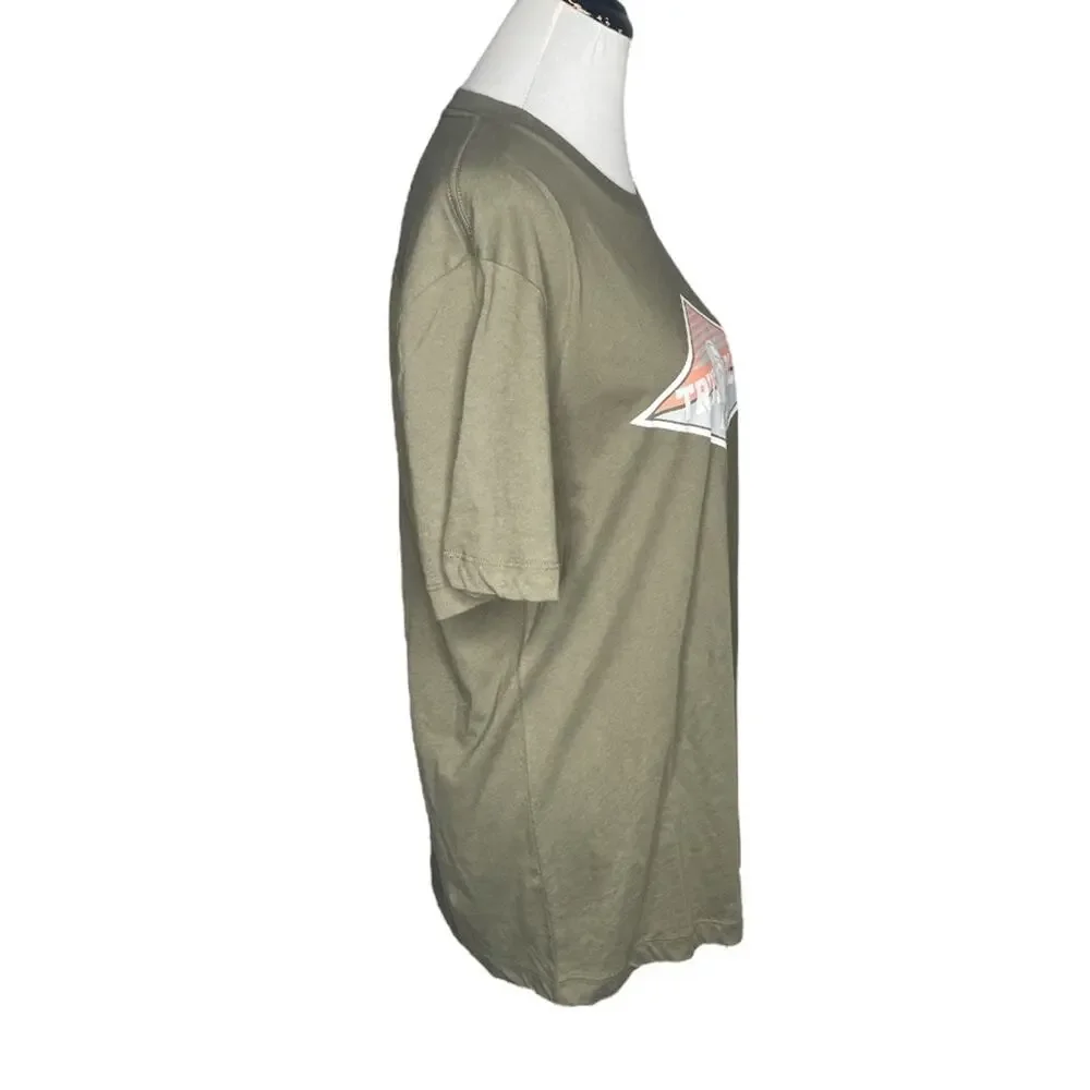 True Religion Buddha Face Logo Short Sleeve TShirt Army Green Size Large